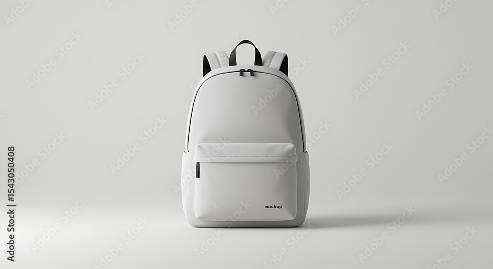 Light Gray Backpack Mockup Front View Studio Shot grey Light Gray Backpack Mockup Front View Studio Shot grey