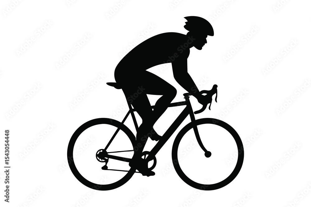 Fototapeta premium cyclist silhouette on white background