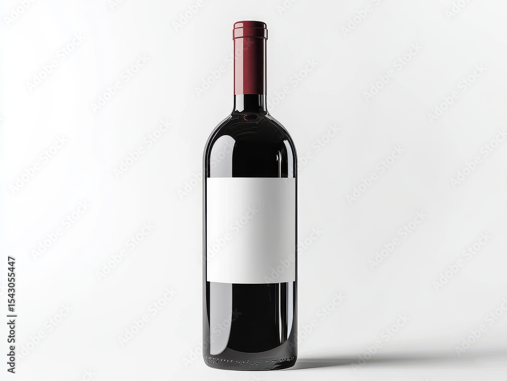 Red Wine Bottle Blank Label Mockup Dark Glass Burgundy Top Red Wine Bottle Blank Label Mockup Dark Glass Burgundy Top