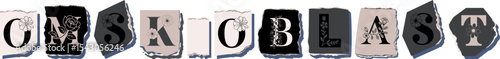 OMSK OBLAST Floral Typography of a Russian Region � Elegant Torn Paper Letter Design