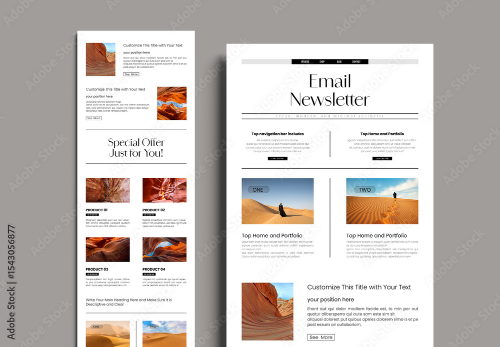 Email Newsletter Template for Marketing Campaign Stock Template | Adobe ...