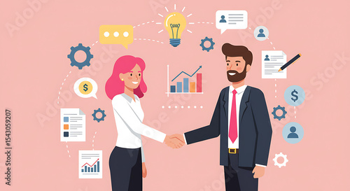 Successful Business Partnership Collaboration, Growth, and Shared Success