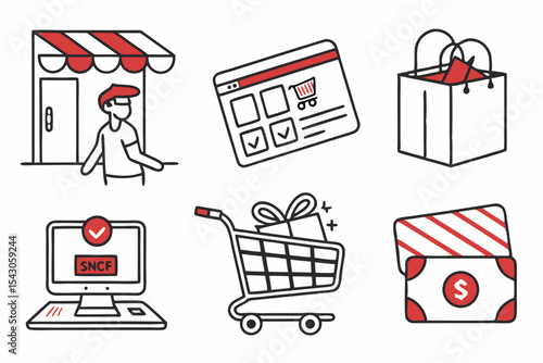shopping icon set