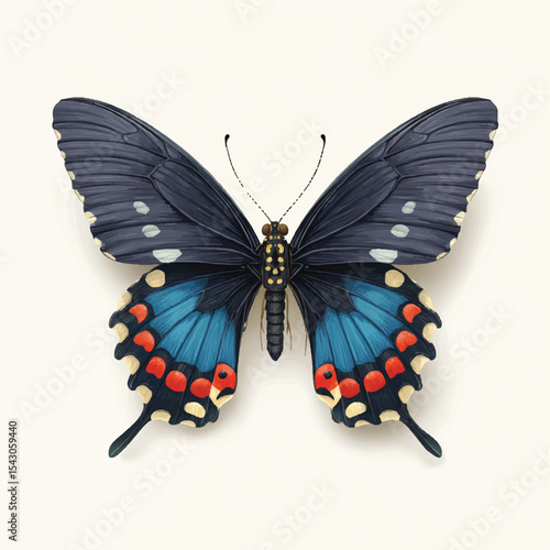 butterfly isolated in White Background, butterfly vector, Flat lay vector illustration