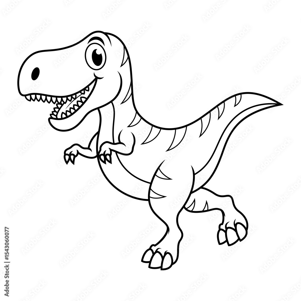 Cartoon Tyrannosaurus Rex line art Cartoon Tyrannosaurus Rex line art