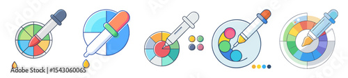 Color Mixing with Pipettes and Color Wheels for Design and Arts