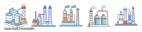Collection of Various Industrial Plants and Factories with different types of Structures