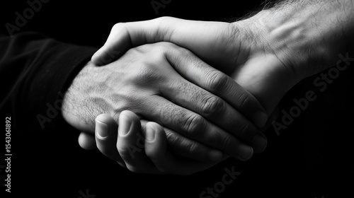 Hands tightly gripping each other - emotional support