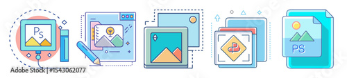 Vector illustration concept for photo editing and image manipulation software tools