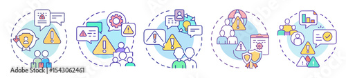 Conceptual illustration showcasing various aspects of cybersecurity and team collaboration