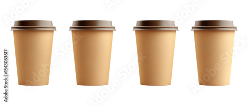 Wallpaper Mural Pack Collection Four Coffee Cups set against transparent background Torontodigital.ca