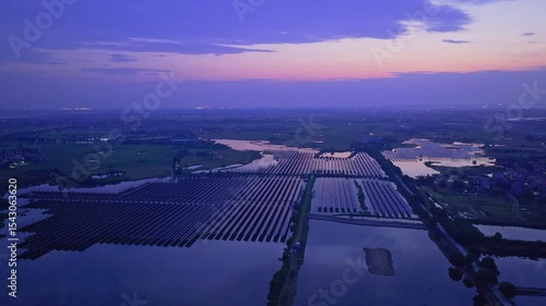 Photovoltaic panels at sunset