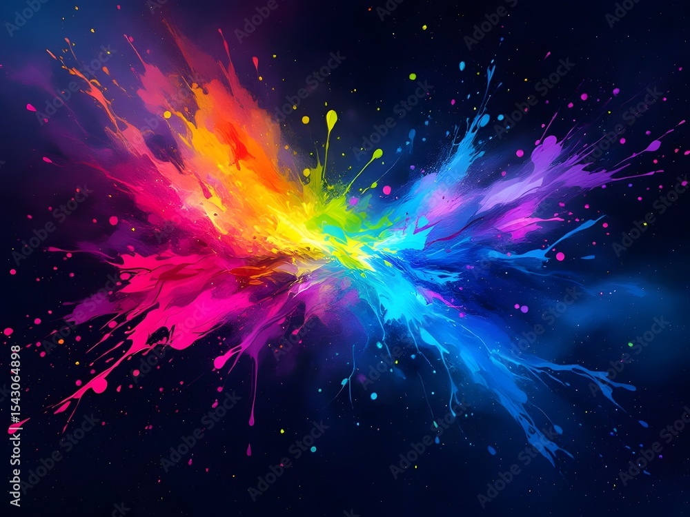 Fototapeta premium Vibrant Rainbow Color Explosion Abstract Art Wallpaper
