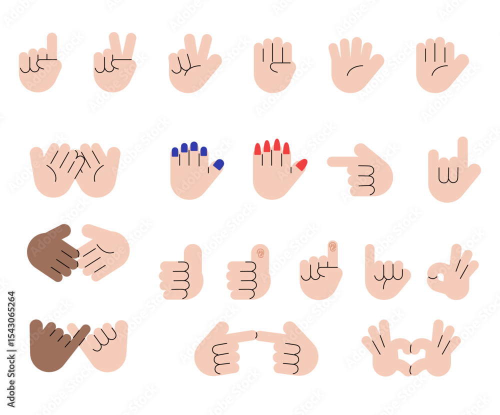 Obraz premium 수신호 손모양 모음