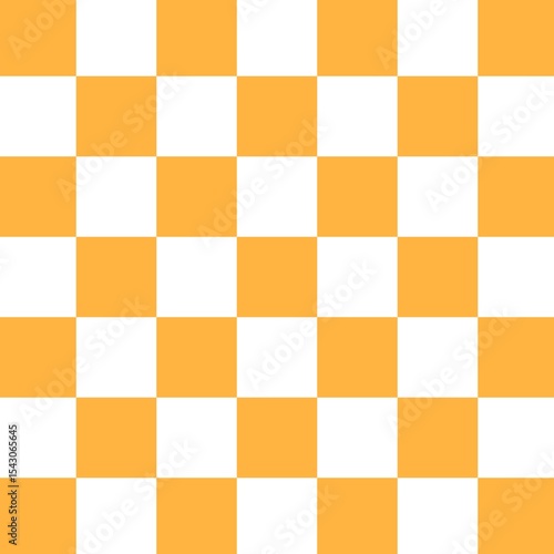 Wallpaper Mural Bright orange and white checkerboard pattern. Bold and fun design, ideal for backgrounds, fashion, packaging, or retro-inspired creative projects. Torontodigital.ca