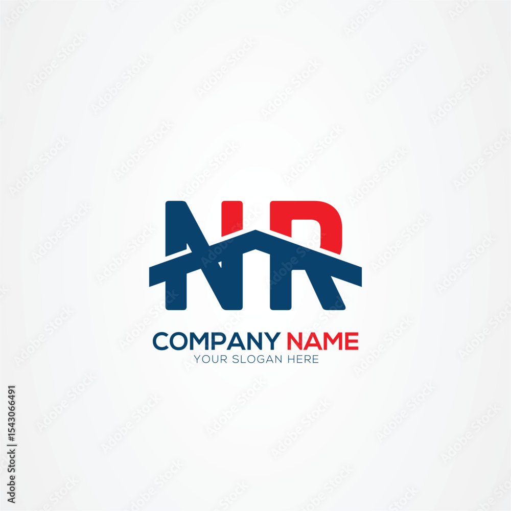 Obraz premium NR RN Creative Modern Letters Logo Design Element