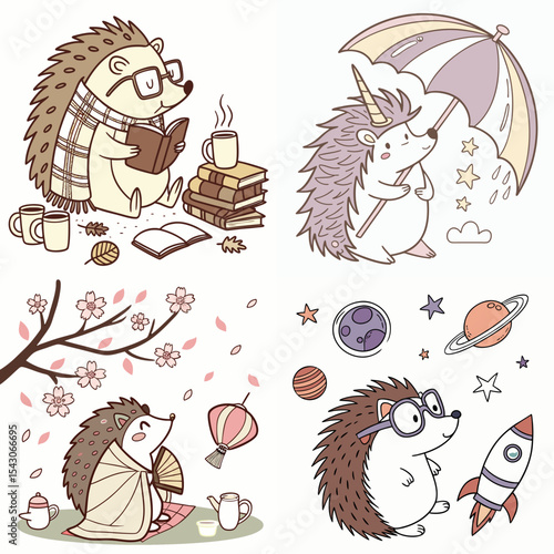 High-Quality hedgehogs Illustrations in Various Styles – SVG Bundle
