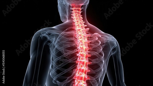 Wallpaper Mural Anatomy of the Human Spine with Pain Torontodigital.ca