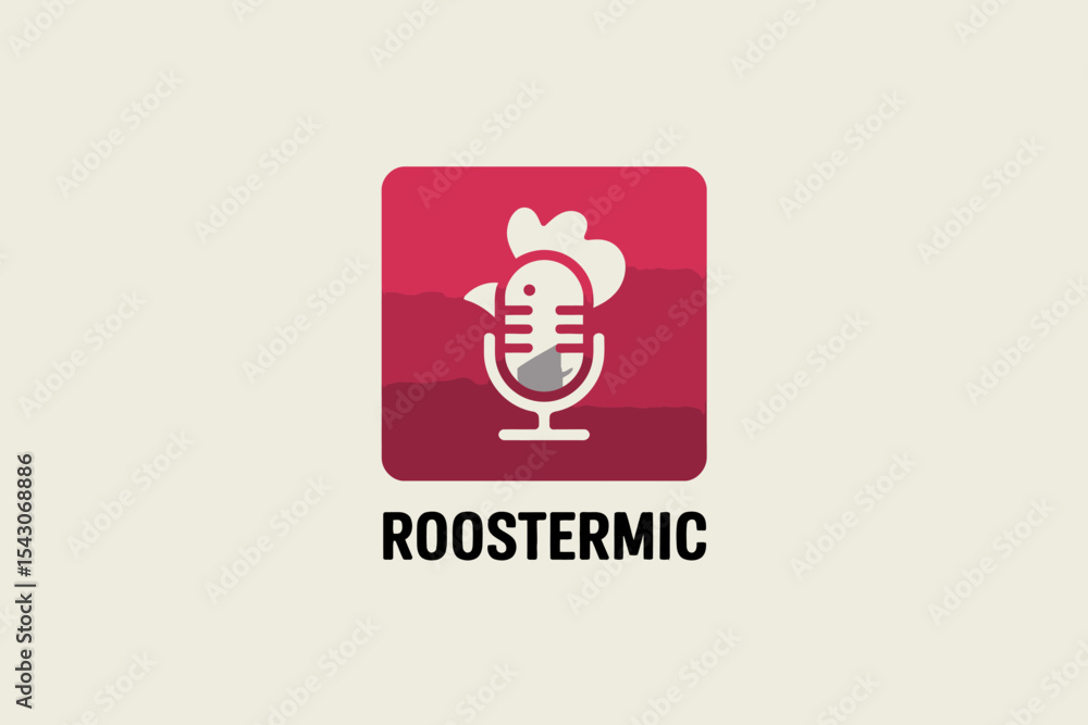 Rooster Mic Logo Design Rooster Mic Logo Design