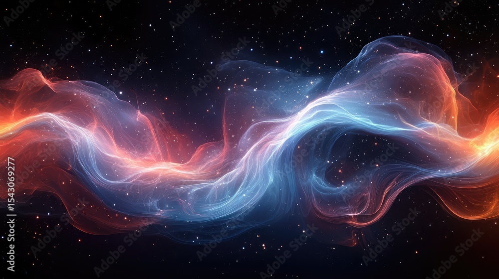 Obraz premium Abstract cosmic energy flow in space