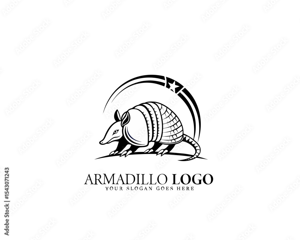 Bold armadillo logo concept in black and white with a modern look and natural shape. Great for identity branding and nature logos.
Bold armadillo logo concept in black and white with a modern look and natural shape. Great for identity branding and nature logos.