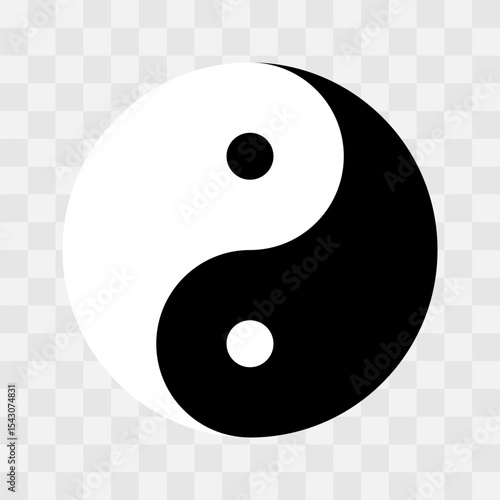 Illustrating the yin and yang symbol, this design depicts two interlocking shapes representing opposing forces. The black and white halves embody balance and harmony in life.