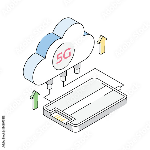 5g cloud icon amazingly designed in isometric style