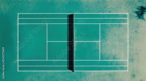Aerial view of a tennis court