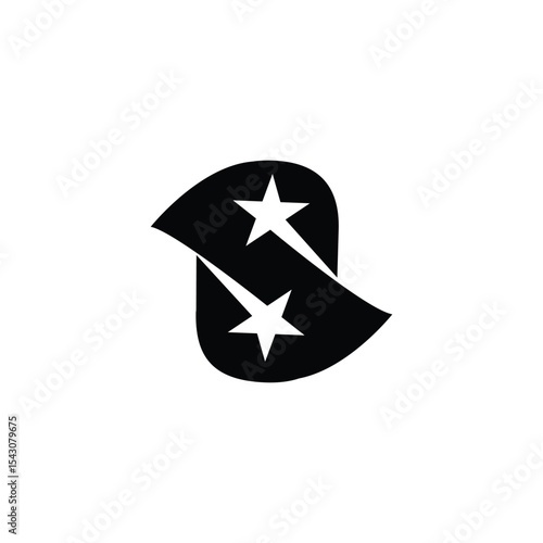 letter S and star logo design vector simple concept