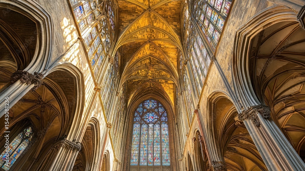 Fototapeta premium Interior view of a gothic church