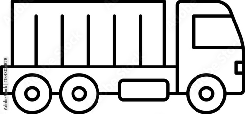 Commercial vehicles line icon set. Vector pictograms collection of container, pallet, forklift, plane, drone, helicopter, ship, train, cargo truck, warehouse.
