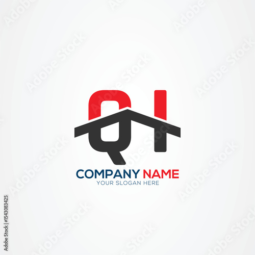 QI IQ Creative Modern Letters Logo Design Element