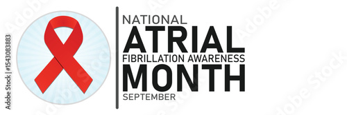 National Atrial Fibrillation Awareness Month. September. Vector illustration. Design element for banner, poster or card.