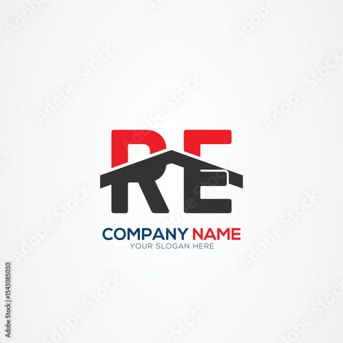RE ER Creative Modern Letters Logo Design Element