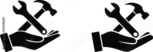 Hands Holding Tools Representing Repair and Maintenance