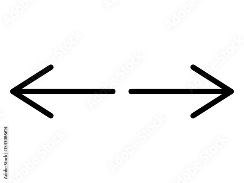 双方向のシンプルな矢印　丸みのある矢印　左右　分かれ道　ベクターアイコン素材