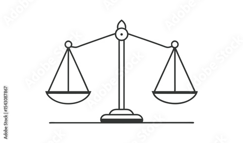 Simple line drawing of a balanced scale