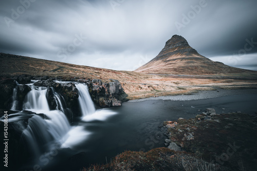 kirkjufell mountain and waterfall in iceland