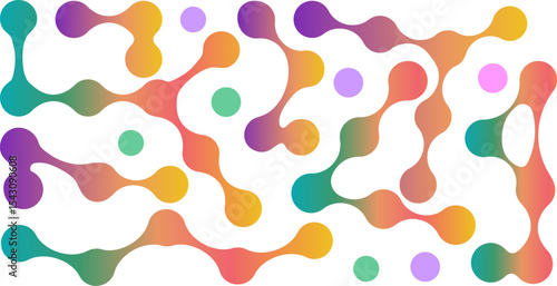 Morphing blob dot set.Connected meta circles for abstract patterns, stickers, badges, posters, and web projects.