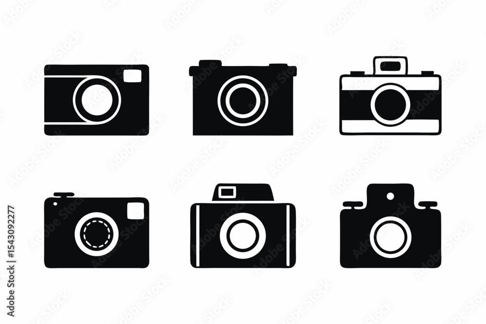 set of Digital Camera icon silhouette vector illustration set of Digital Camera icon silhouette vector illustration