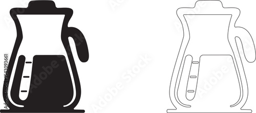 Decanter with measuring scale. Vector icon.