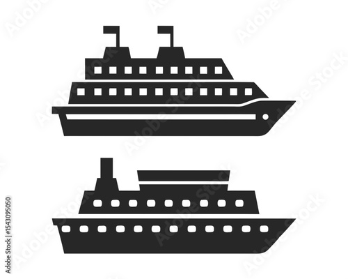 Cruise ship icon  silhouette vector illustration