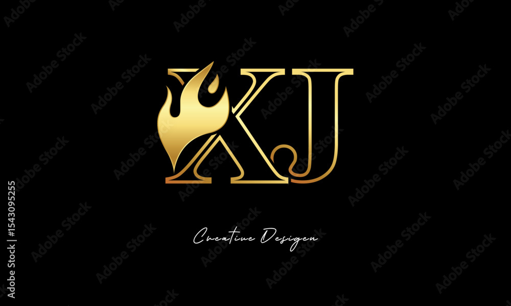 XJ Flame Logo – Elegant Gold Monogram Letter mark with Fire Symbol for Luxury Branding, Energy Identity & Creative Logo Design XJ Flame Logo – Elegant Gold Monogram Letter mark with Fire Symbol for Luxury Branding, Energy Identity & Creative Logo Design