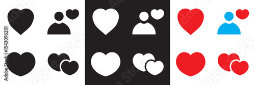 Heart icon .  Containing love icon. Vector illustration. isolated on white and black background. EPS 10