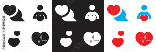 Heart icon .  Containing love icon. Vector illustration. isolated on white and black background. EPS 10