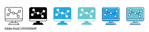 digital synapse icon set. containing intelligence web of connection on the modern computational canvas, thin line and color style icon, symbol sign for your app and web. vector illustration