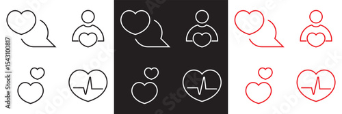 Heart icon .  Containing love icon. Vector illustration. isolated on white and black background. EPS 10