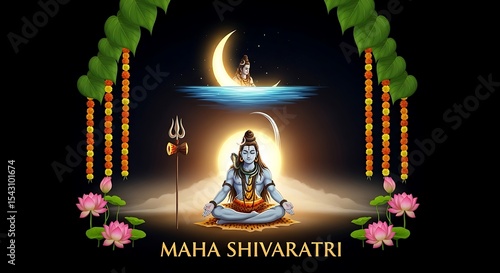 Maha Shivaratri Hindu Festival Illustration