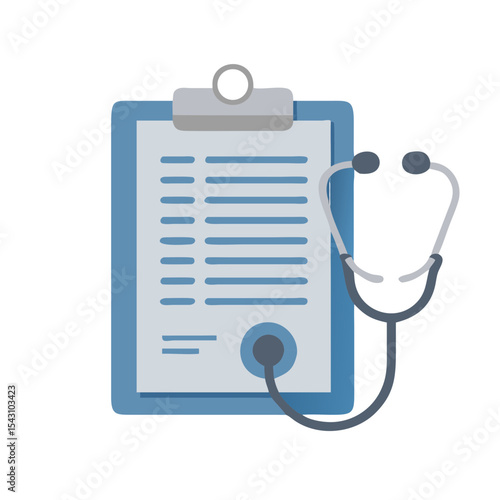 medical clipboard and stethoscope