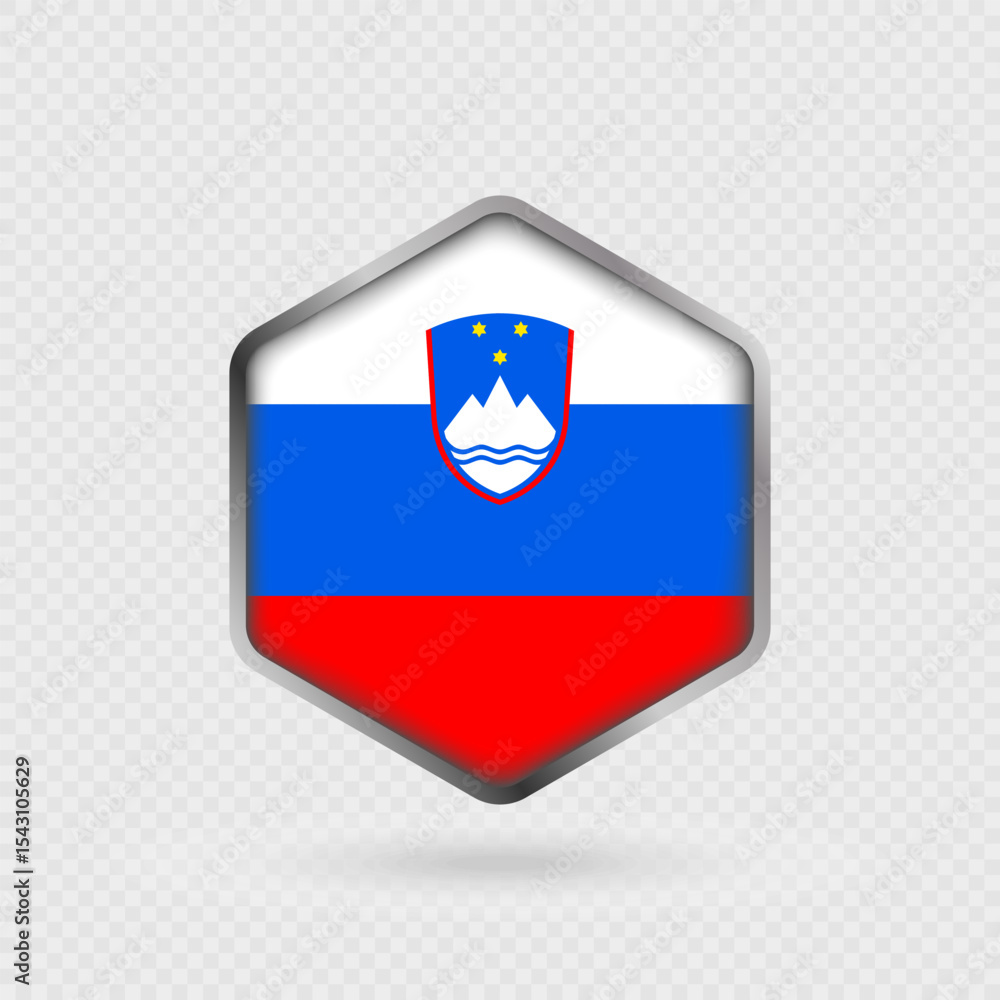 Slovenia Flag Icon in Hexagon Shape. Slovenia Flag Icon in Hexagon Shape.